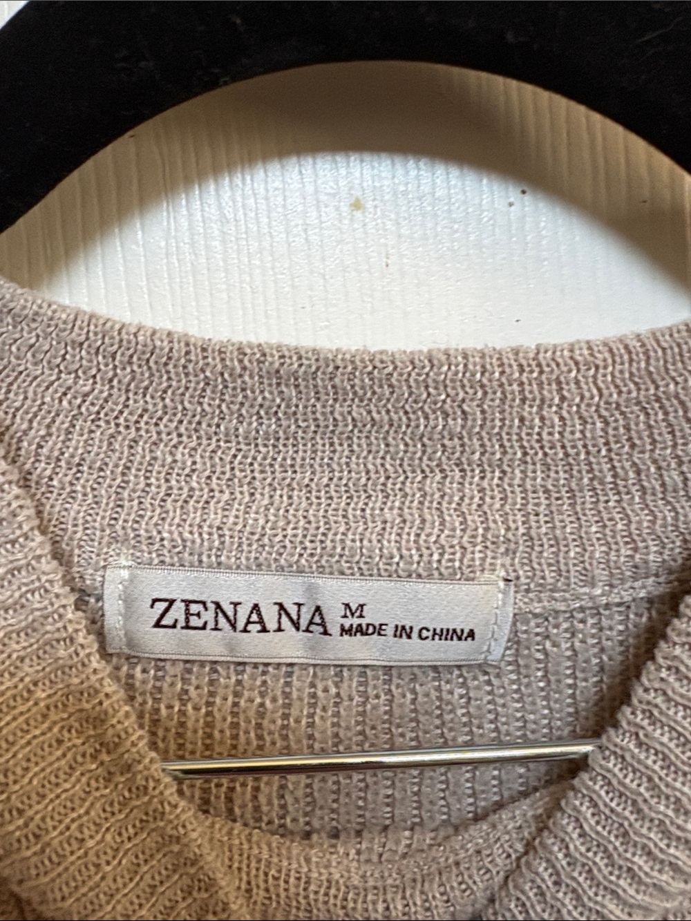 Zenana Outfitters Light Taupe Crewneck Sweater - Picture 3 of 4